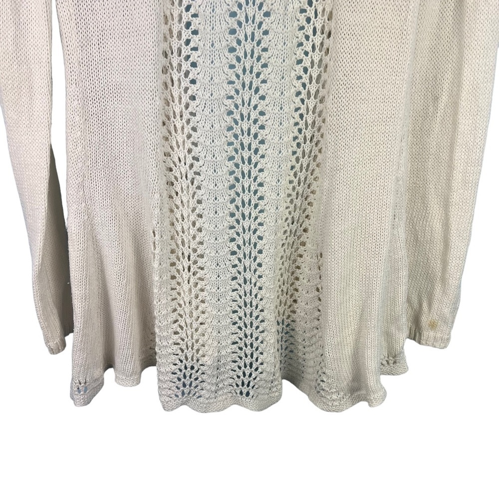Anthropologie Angel of the North Wool Open Front Knit Cardigan Ivory Size Small - Picture 8 of 10